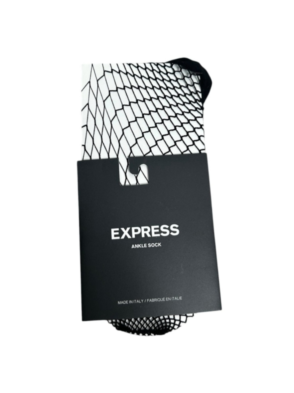 Express Black Fishnet Mesh Goth Grunge Fashion Ankle Socks One Size - Picture 2 of 3